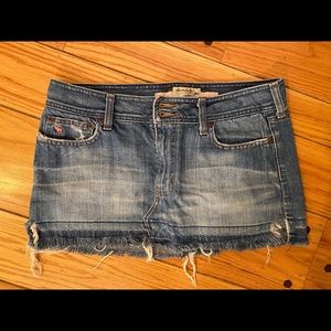Abercrombie distressed jean mini skirt
